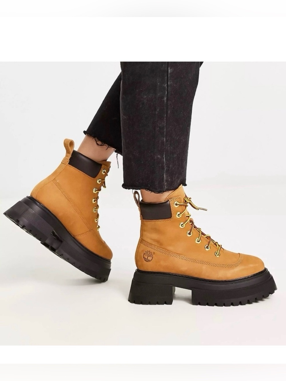Timberland Sky 6” Women’s Platform Lace Wheat Boots Size 10 NEW